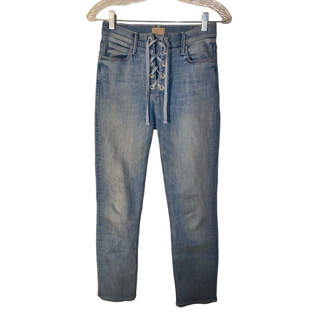 MOTHER The Lace‎ Up Dazzler Light Blue Jeans in Tinge Size 25